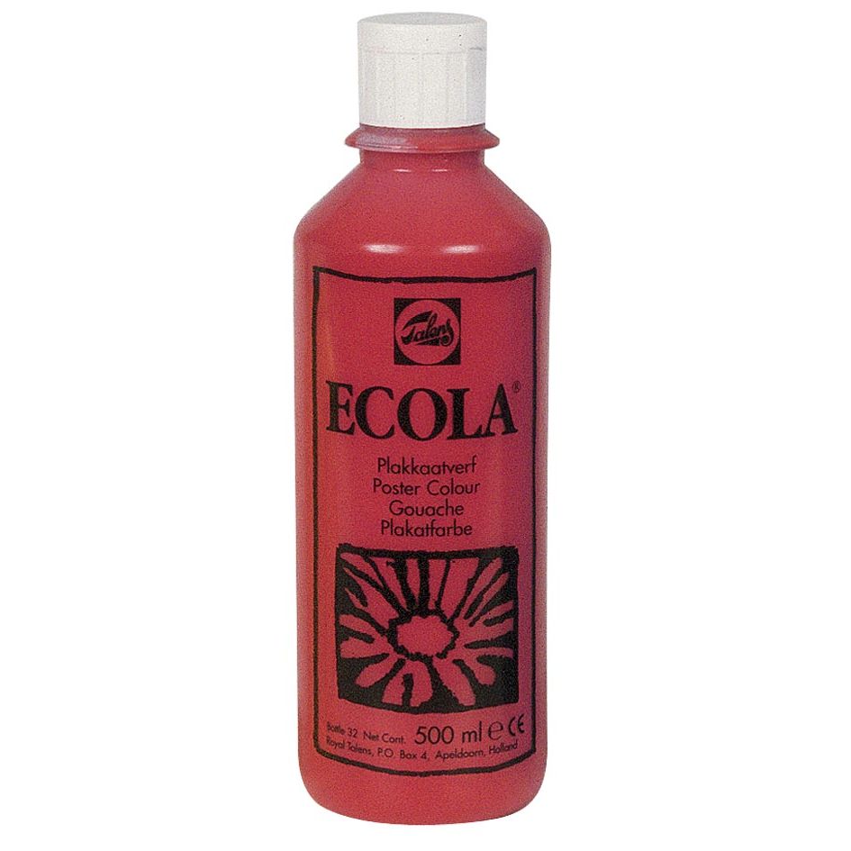 Talens -  Ecola plakkaatverf flacon van 500 ml, karmijn