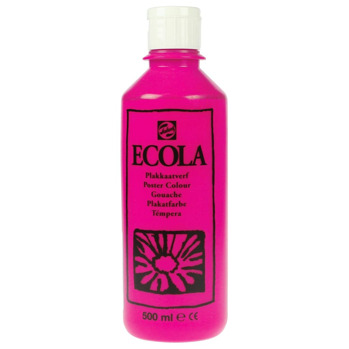 Talens - Ecola plakkaatverf flacon van 500 ml, tyrisch roze (magenta)