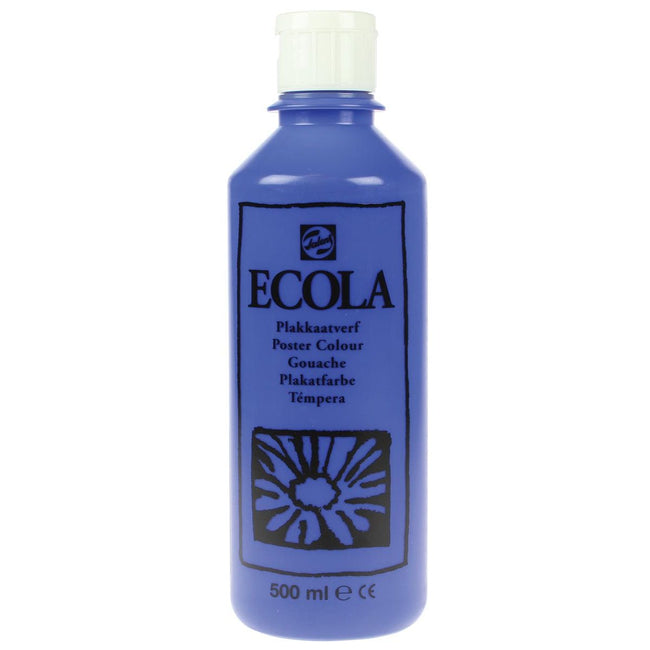 Talens - Gouache Ecola flacon 500 ml, bleu foncé