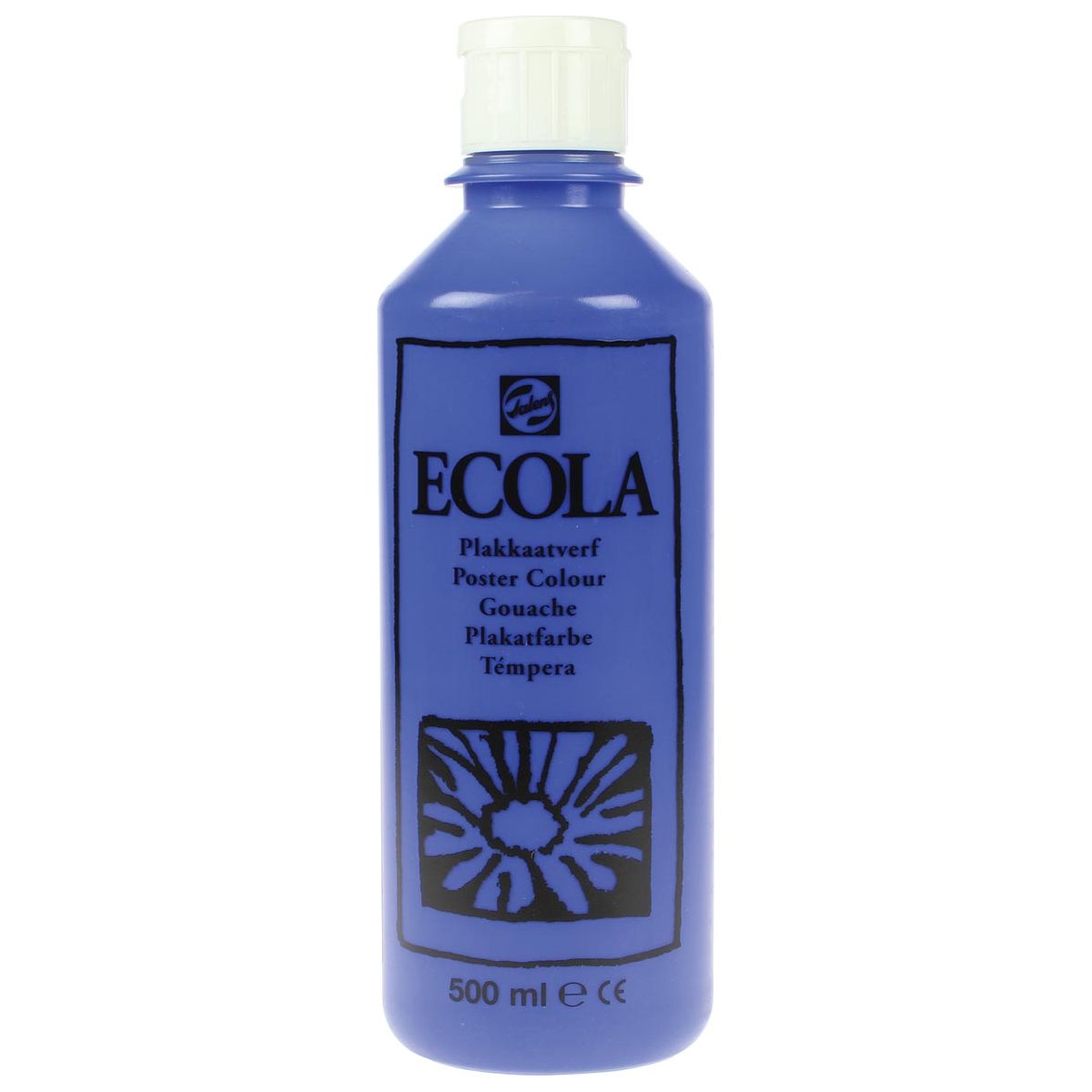 Talens - Ecola plakkaatverf flacon van 500 ml, donkerblauw