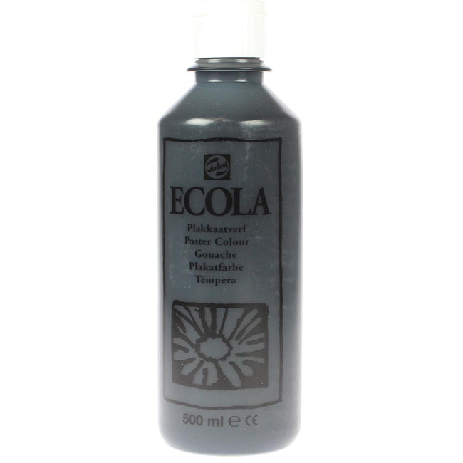 Talens -  Ecola plakkaatverf flacon van 500 ml, zwart