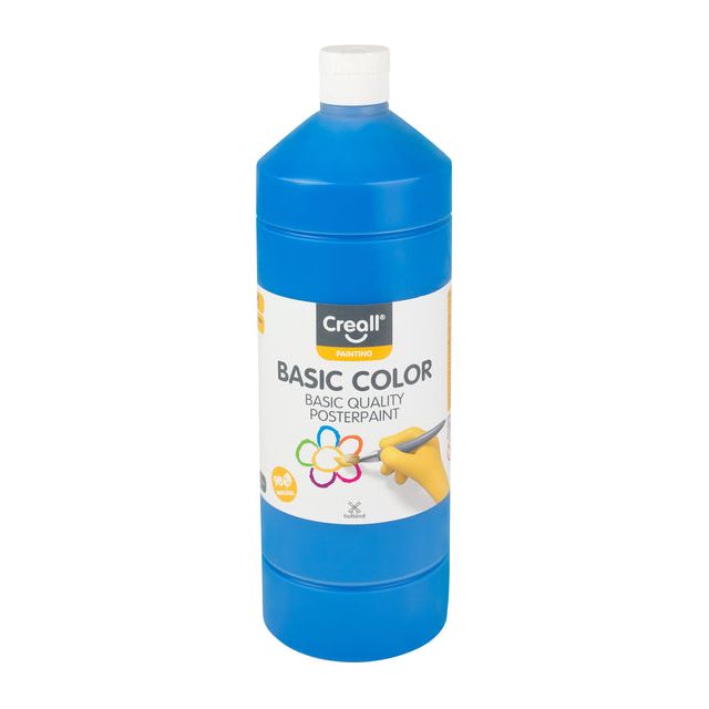 Creall - Plakkaatverf basic 10 primair blauw 1000 ml | 6 stuks