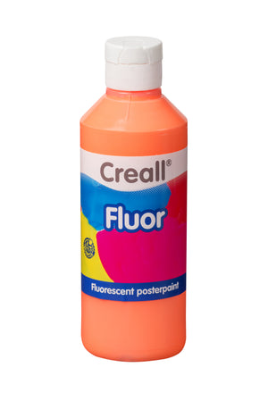 Creall - Peinture pour affiches orange fluo 250ml | 6 pièces