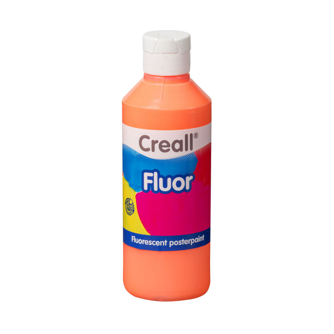 Creall - Pintura para carteles naranja flúor 250ml | 6 piezas
