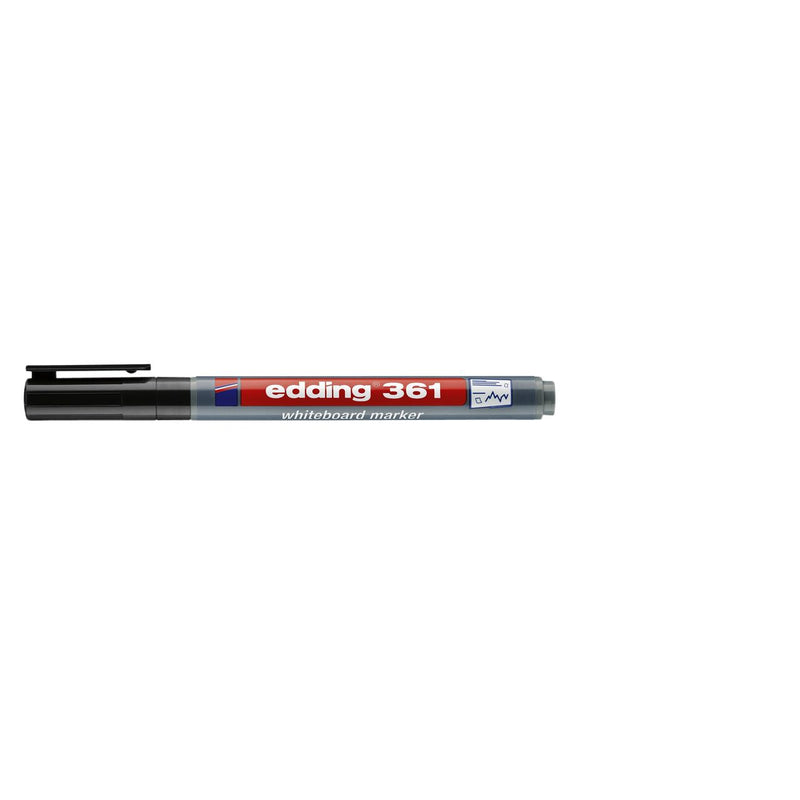 Edding -  Whiteboardmarker  361 rond 1mm zwart | 10 stuks