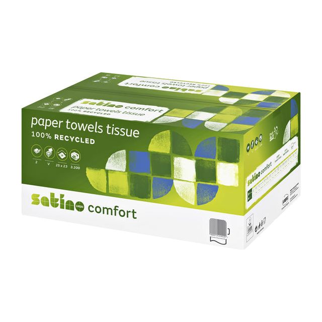 Satino par wepa - serviette Satino Comfort PT3 V Fold 277190 | Box a 20 costume