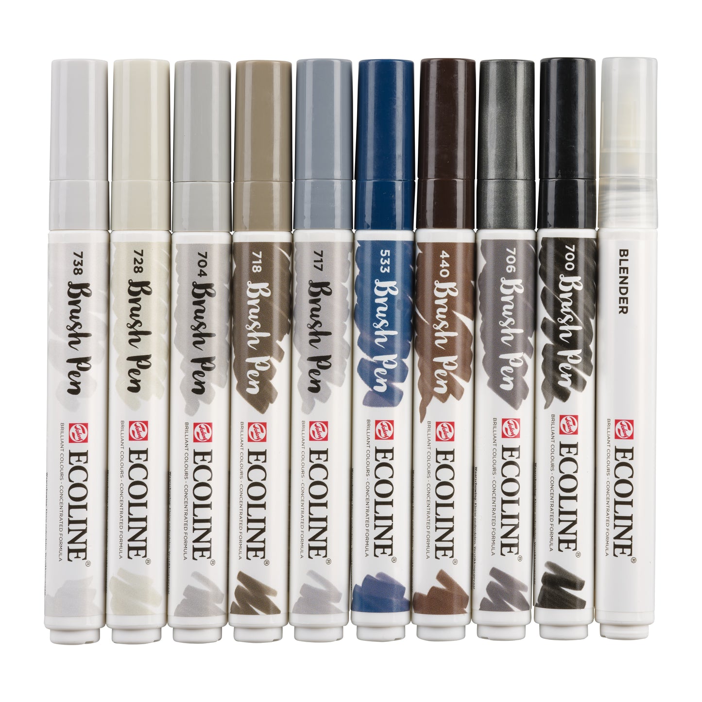 Talens - Brushpen Ecoline set of 10 pieces gray | 3 pieces