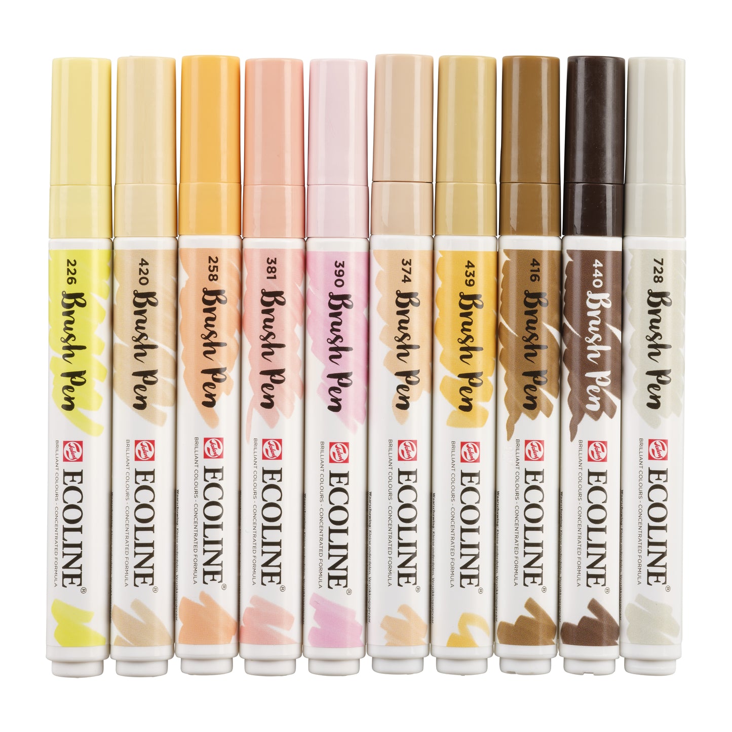 Talens - Brushpen Ecoline lot de 10 peaux