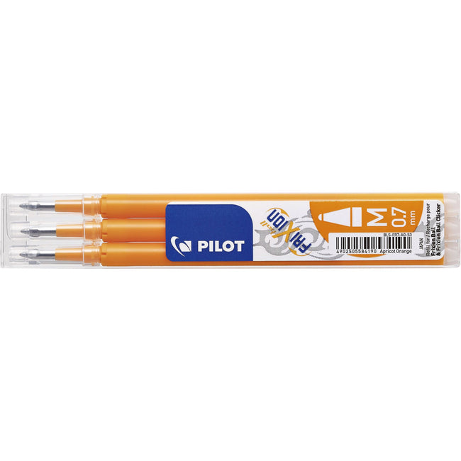 Pilot -  Rollerpenvulling friXion medium abrikoos oranje set à 3 stuks