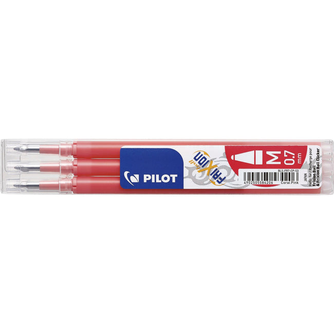 Pilot - Tintenroller-Mine FriXion Medium Coral Pink im 3er-Set