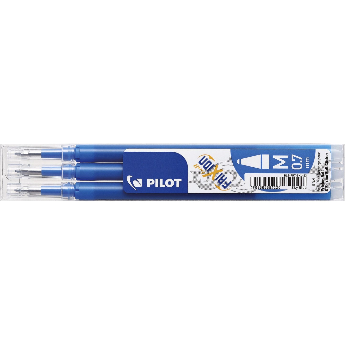Pilot - Rollerball pen refill friXion medium sky blue, set of 3 pieces