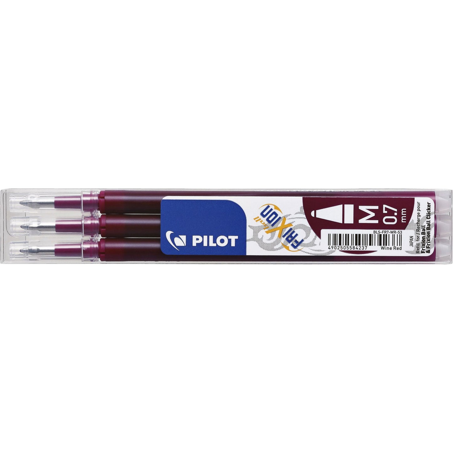 Pilot - Recharge pour stylo roller friXion medium rouge vin lot de 3 pièces