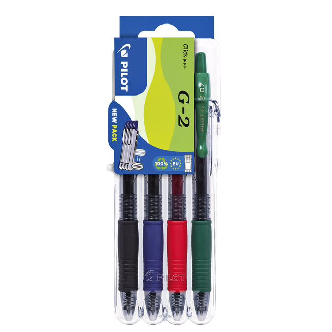 Pilot -  Gelschrijver clicker medium basis assorti Set2Go à 4 stuks