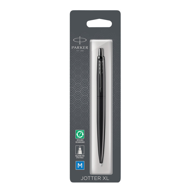 Parker - Penna a sfera Jotter XL Monocromatica nera blister medio da 1 pezzo