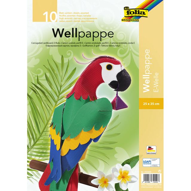 Folia Paper - Golfkarton Folia E -Golf 25x35cm 10vel ASS | 10 Blätter Packung