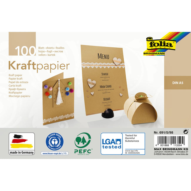 Folia Paper - Carta Kraft Folia A5 120gr 100 fogli