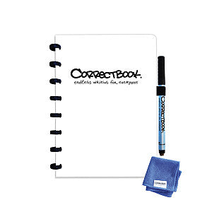 CorrectBook - A5 Original: cahier excès / réutilisable, doublé, blanc inspirant (blanc)