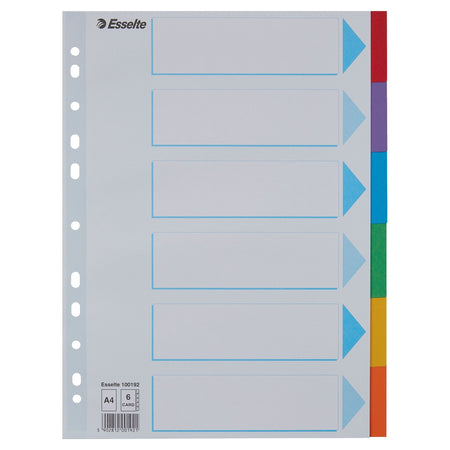 Esselte -  Tabbladen  stand a4 6dlg karton 11r ass | 20 stuks
