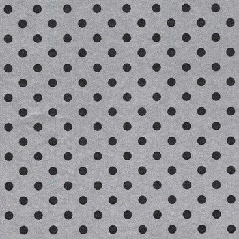 Klika - Cadeaupapier - Geschenkpapier - Black dots on silver ribbed 30 cm