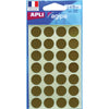 Agipa - étiquettes rondes en coffret diamètre 15 mm, or, 112 pièces, 28 par feuille