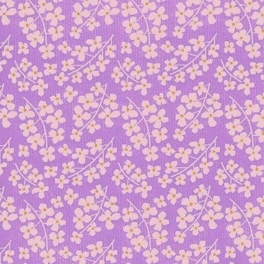 Klika - Cadeaupapier - Geschenkpapier - Daisy lavender on white ribbed 50 cm