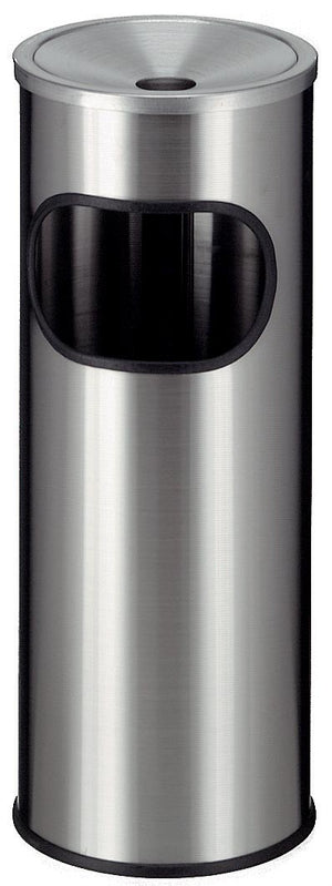 Eko - round ashtray and waste basket with galvanized inner bin