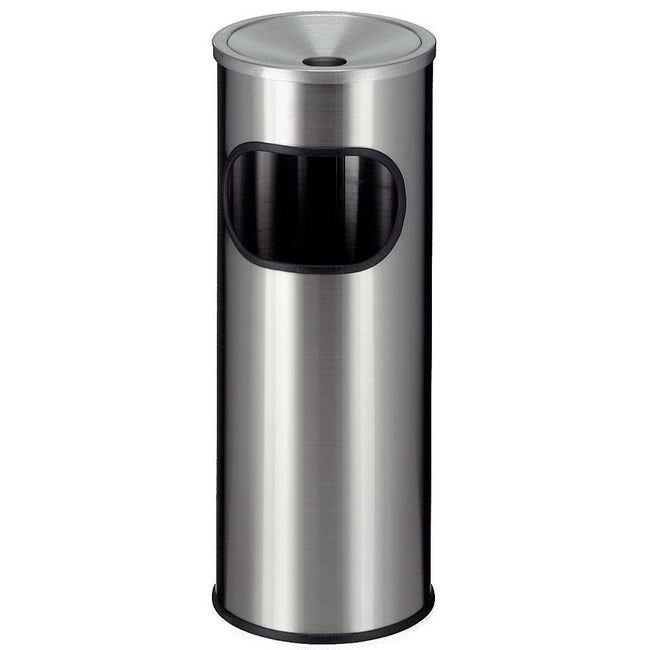 Eko - round ashtray and waste basket with galvanized inner bin