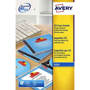Avery - CD INSERT CARD Avery J8435-25 151x117mm | Pack de 25 draps