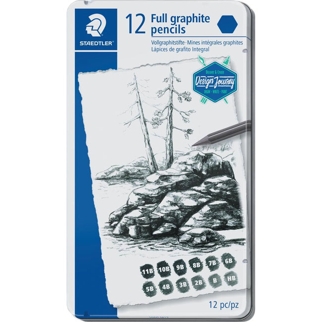 Staedtler - Lápiz Lumograph 12 piezas: 6B-5B-4B-3B-2B-B-HB-F-H-2H-3H-4H