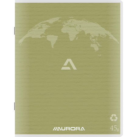Aurora - Scrittura 45 scrapbook in carta riciclata, 200 pagine, a righe, verde muschio
