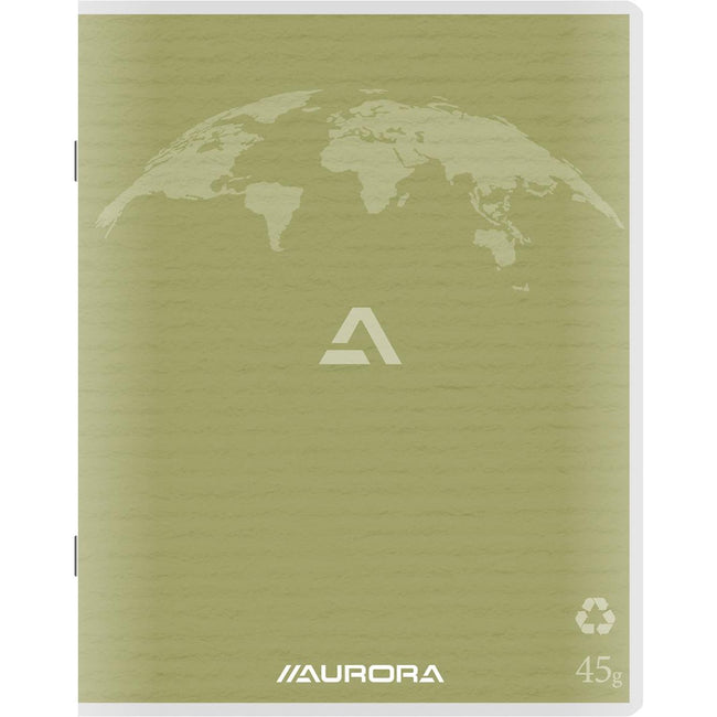 Aurora - Cuaderno de recortes Writing 45 de papel reciclado, 200 páginas, rayado, verde musgo