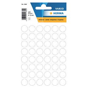 HERMA - Etiket  1860 rond 12mm wit 240 stuks