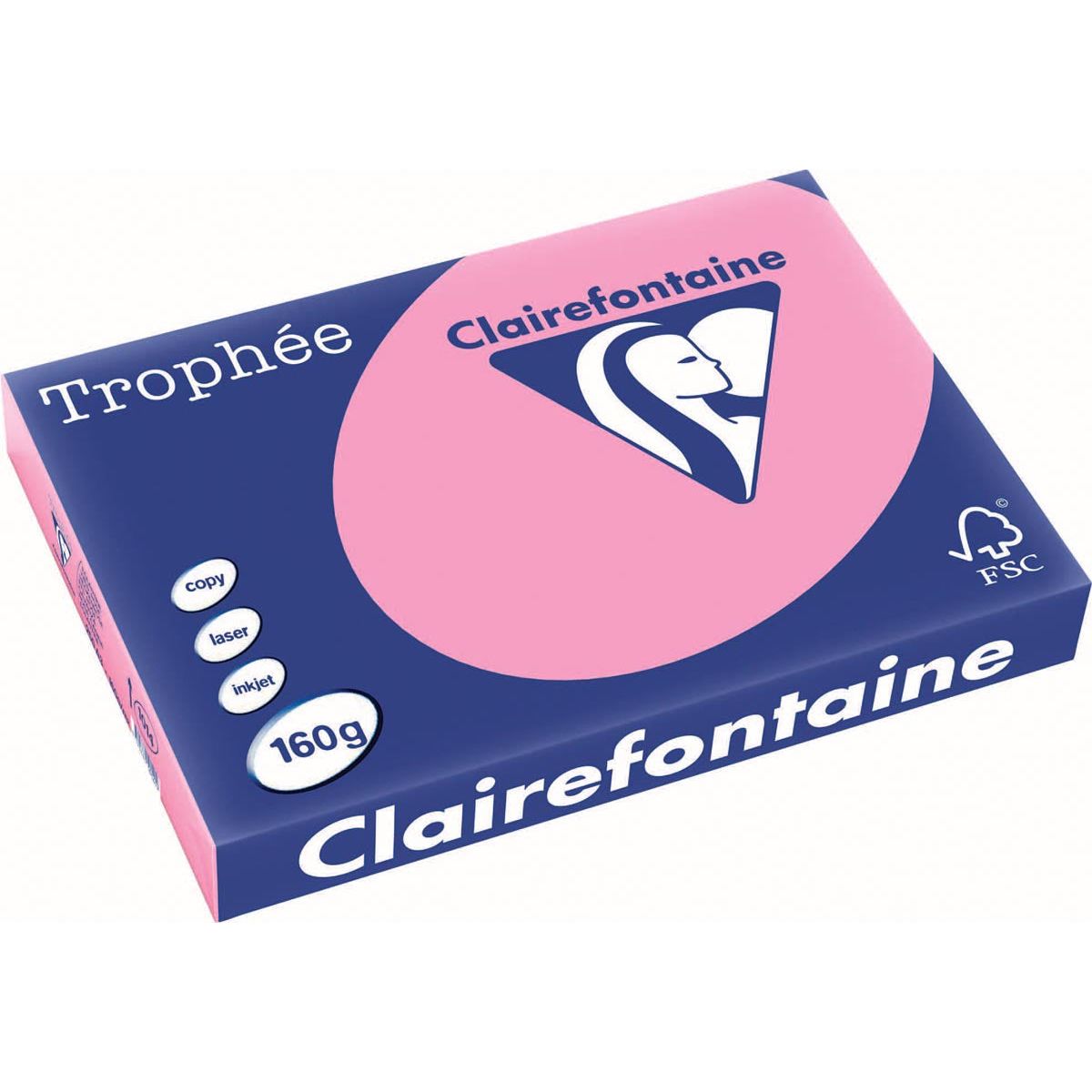 Clairefontaine - Trophée tel, gekleurd papier, A3, 160 g, 250 vel, felroze