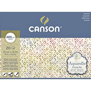 Canson - Aquarelblok canson 23x31cm 300gr 20v fijn gelijmd | 1 stuk