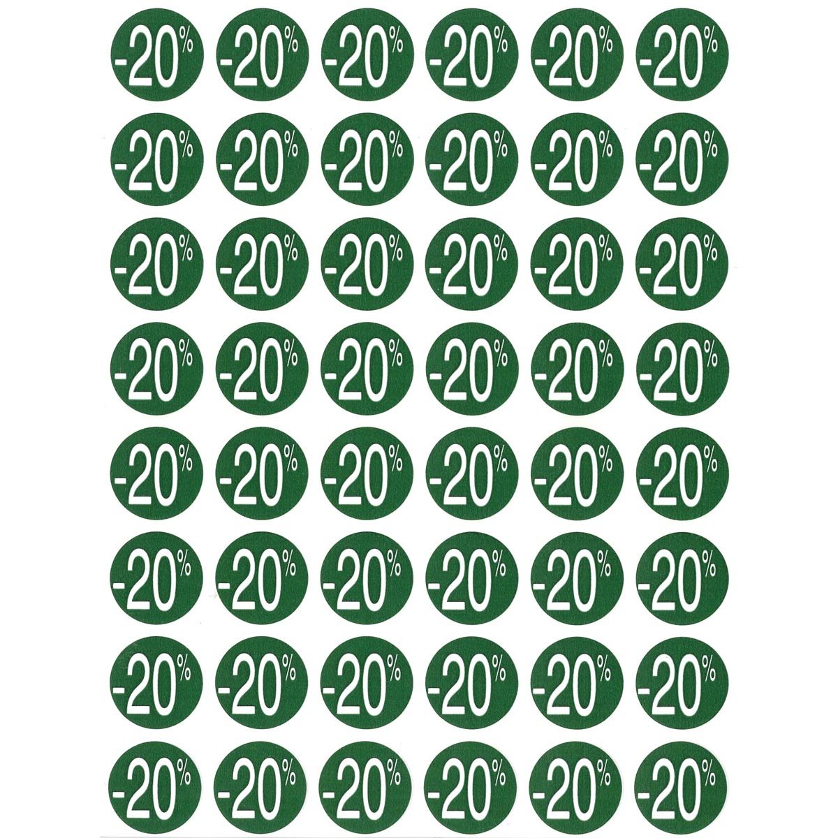 Apli - Agipa Rabattetikett -20 %, grün, Packung à 192 Stück, abnehmbar