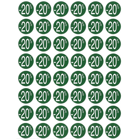 Apli - Etiqueta Descuento Agipa -20%, verde, paquete de 192 piezas, extraíble