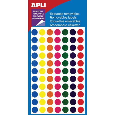 Apli - etiquetas removibles círculo 8 mm (ancho x alto), 308 piezas
