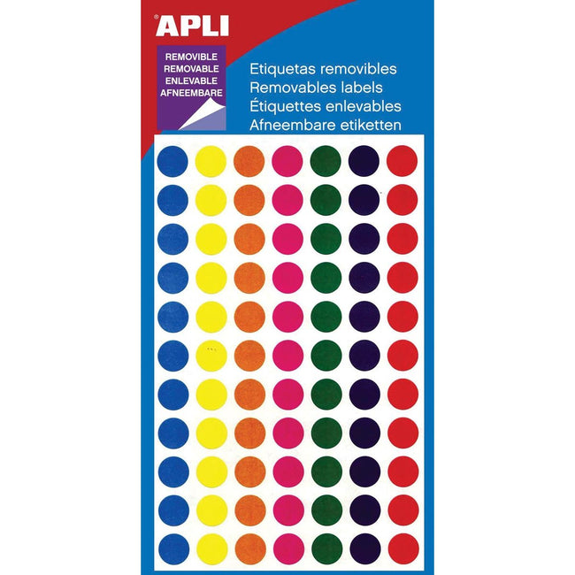 Apli -  verwijderbare etiketten cirkel 8 mm (b x h), 308 stuks