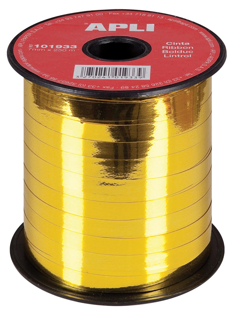Apli - decorative ribbon 7 mm x 250 m, gold
