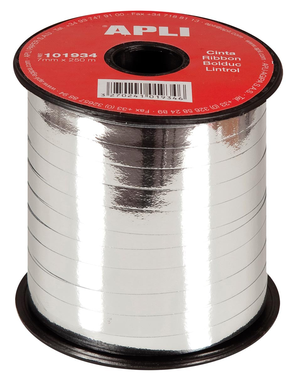 Apli - ruban décoratif 7 mm x 250 m, argent
