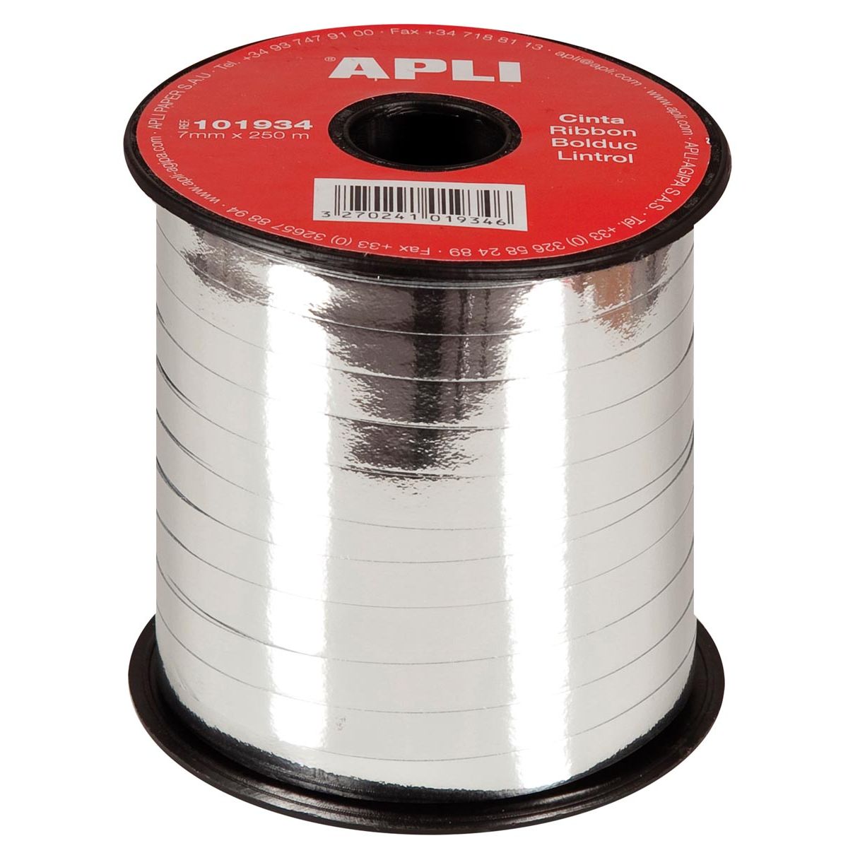Apli - cinta decorativa 7 mm x 250 m, plateada