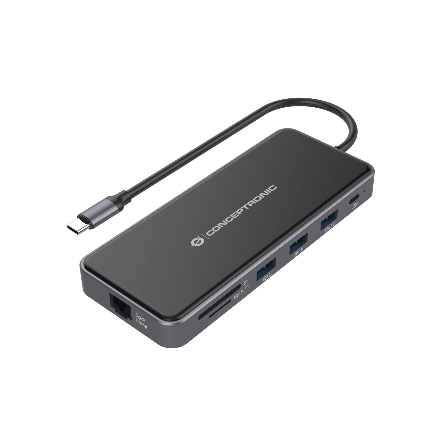 CONCEPTRONIC -   DONN15G laptop dock poortreplicator Bedraad USB 3.2 Gen 1 (3.1 Gen 1) Type-C Grijs