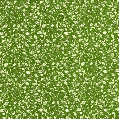 Klika - Cadeaupapier - Geschenkpapier - White leaves on green ribbed 70 cm