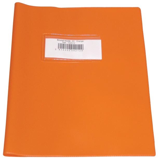Bronyl - notebook cover ft 16.5 x 21 cm (script), orange