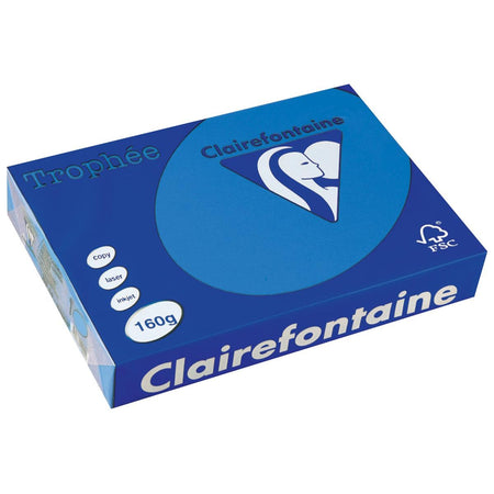 Clairefontaine - Trophée Intens, papier coloré, A4, 160 g, 250 feuilles, turquoise