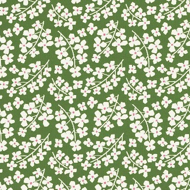 Klika - Cadeaupapier - Geschenkpapier - Daisy green on white ribbed 30 cm