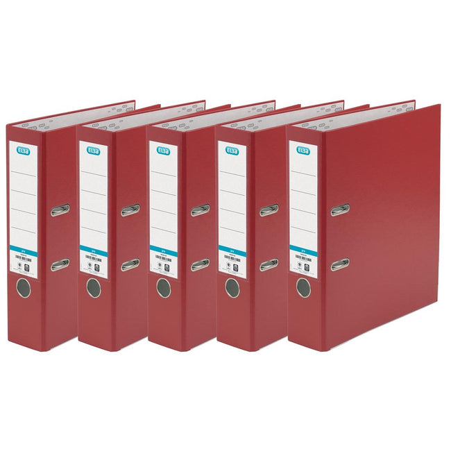 Elba - Smart Pro Ordner, 8 cm Rücken, 5er Pack, rot