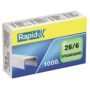 Rapid - Staples 26/6 verzinkter Standard 1000 Stücke | 20 Stücke