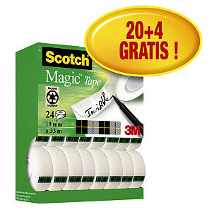 Scotch - Klebeband 3m 810 19mmx33m Magie unsichtbar | Box A 24 Stück | 2 Stücke