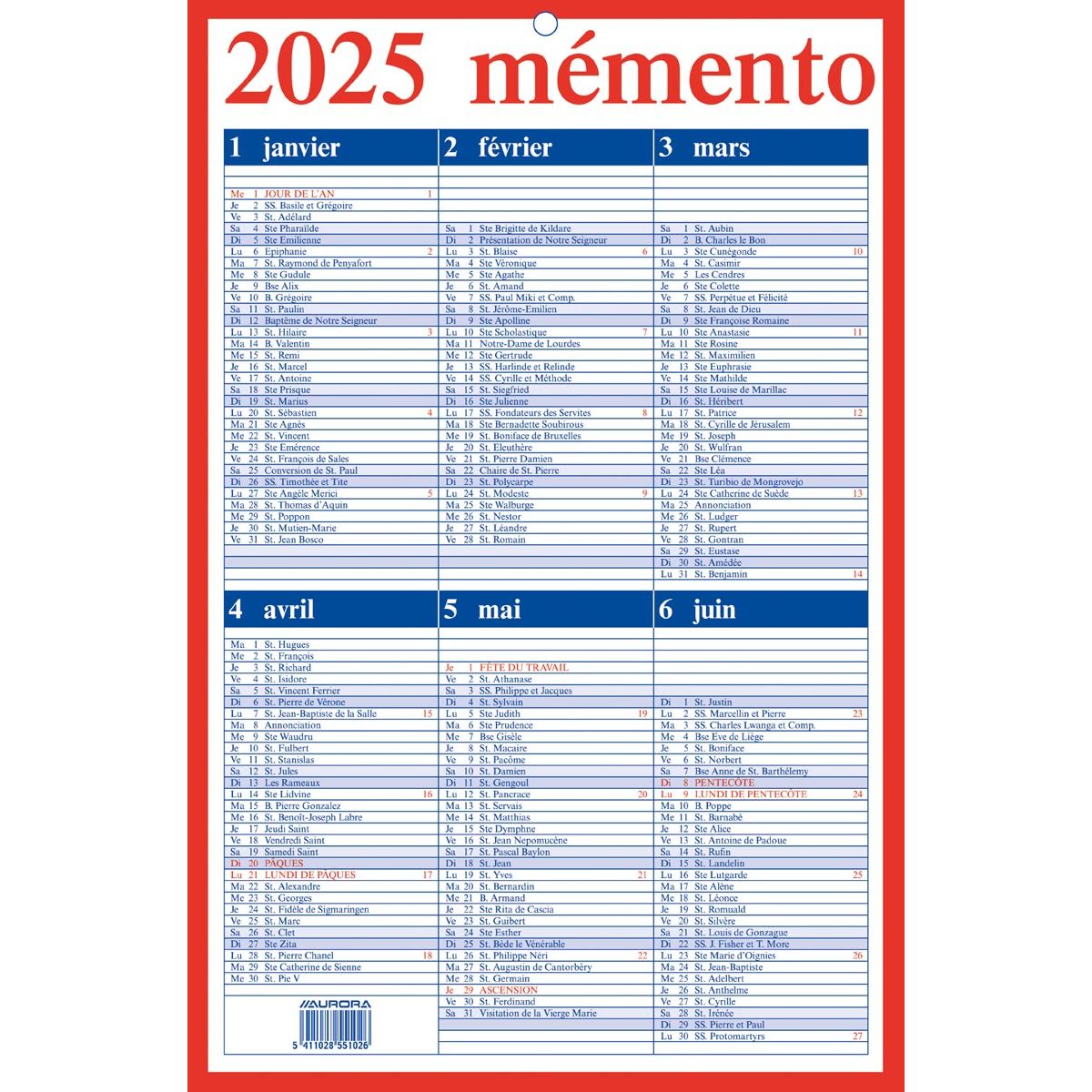 Aurora - Memento 10 French -Speaking 2025